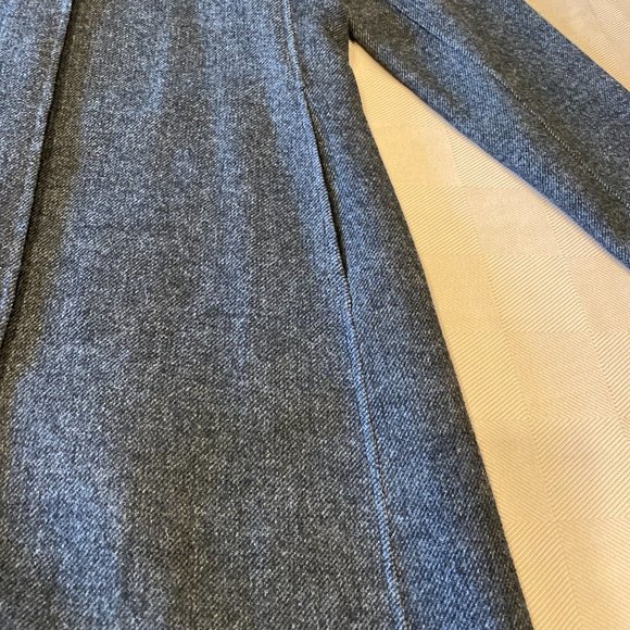 Vintage Cynthia Rowley Gray Tweed Wool Blend Coat with Ruffled Collar XL - Picture 7 of 12